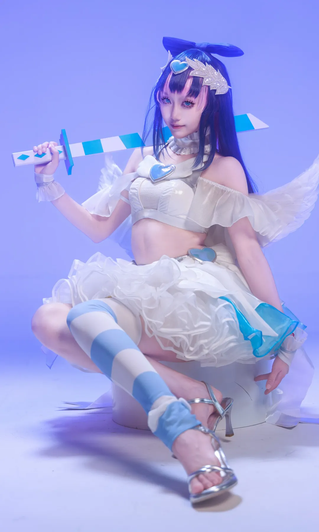 二次元cosplay, 丝袜穿搭, 吊带袜天使, 天使装扮, Stocking cos - 第1张