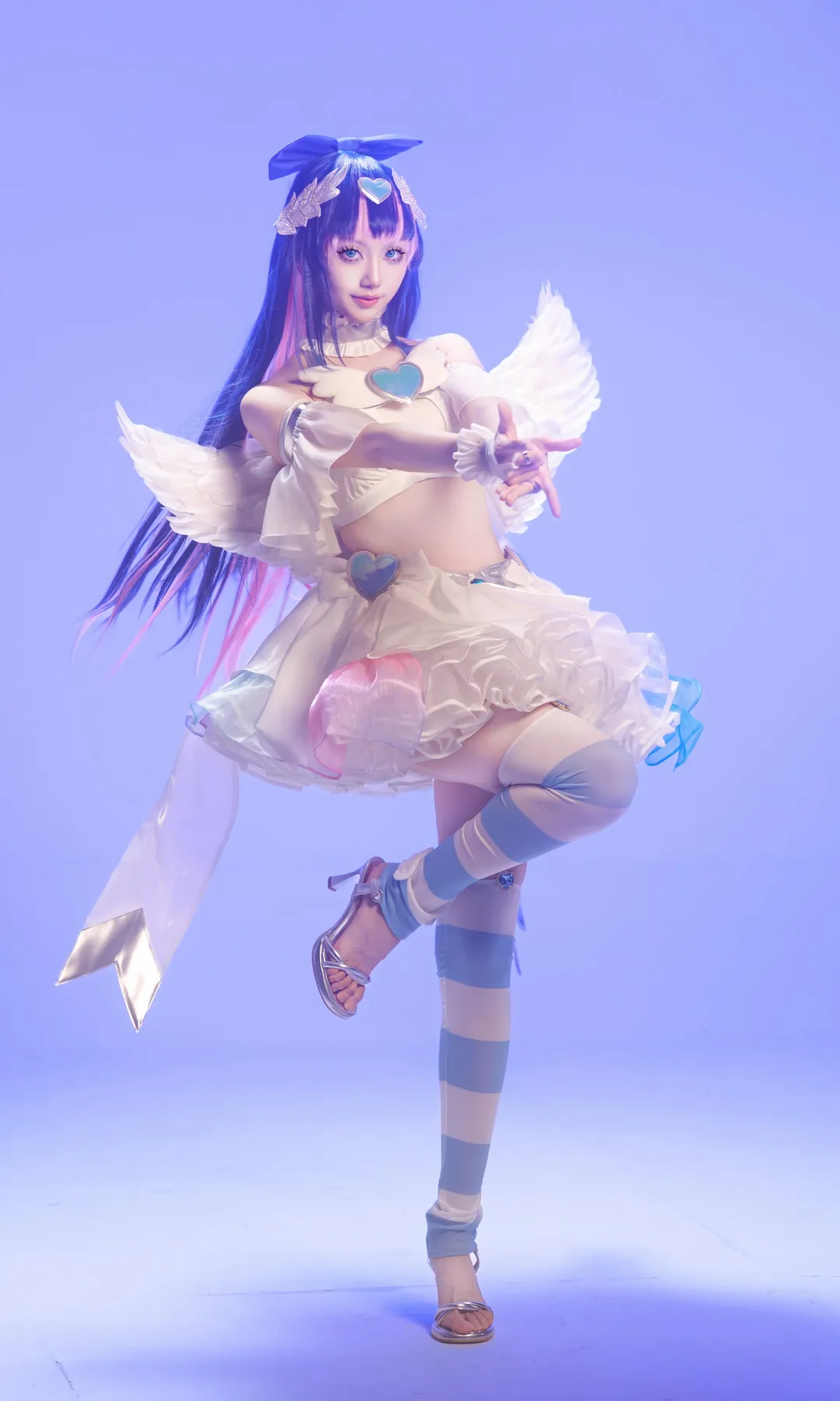 二次元cosplay, 丝袜穿搭, 吊带袜天使, 天使装扮, Stocking cos