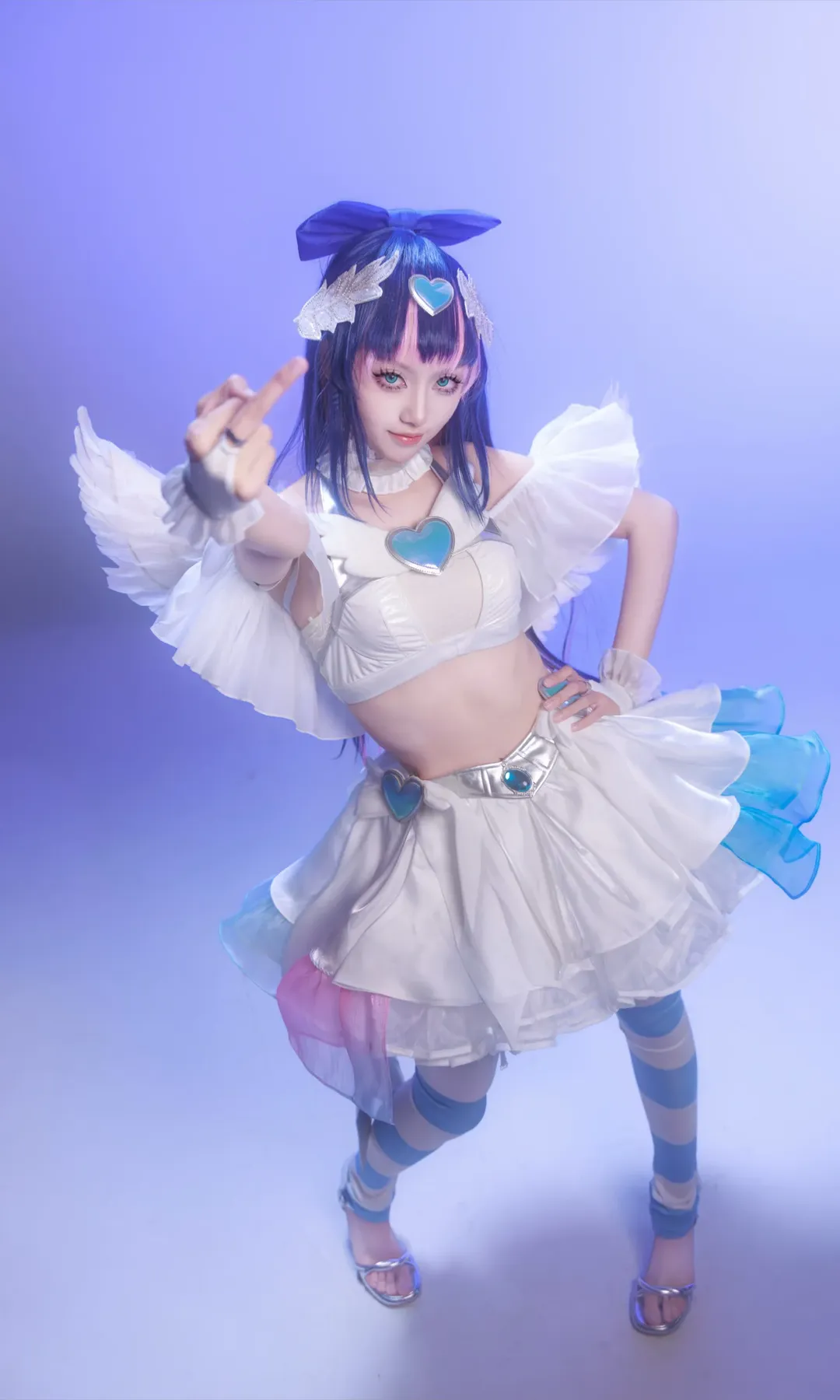 二次元cosplay, 丝袜穿搭, 吊带袜天使, 天使装扮, Stocking cos - 第5张