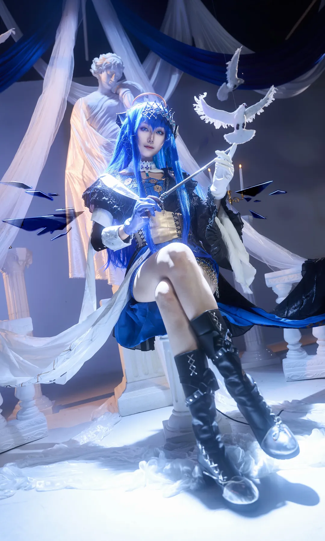 cosplay, 明日方舟, 音律联觉, 蓝发cos, 莫斯提马cos