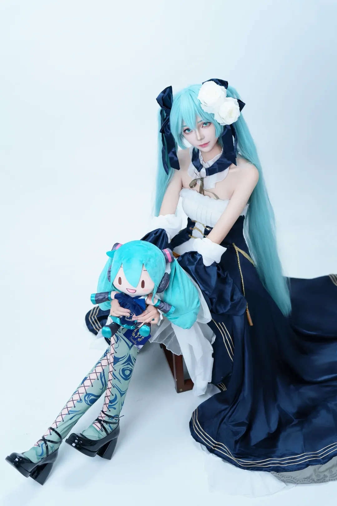 初音未来cos, cos正片分享, 望月礼服, 初音未来同人, Miku - 第3张