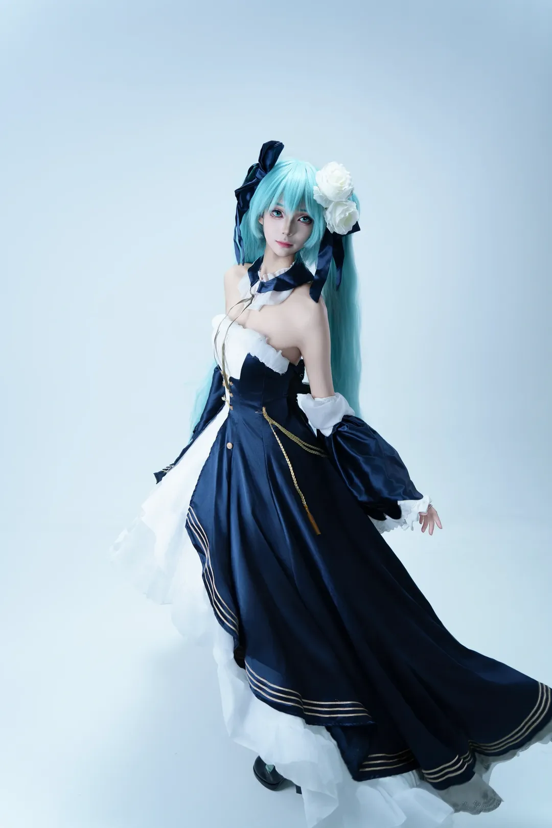 初音未来cos, cos正片分享, 望月礼服, 初音未来同人, Miku - 第5张