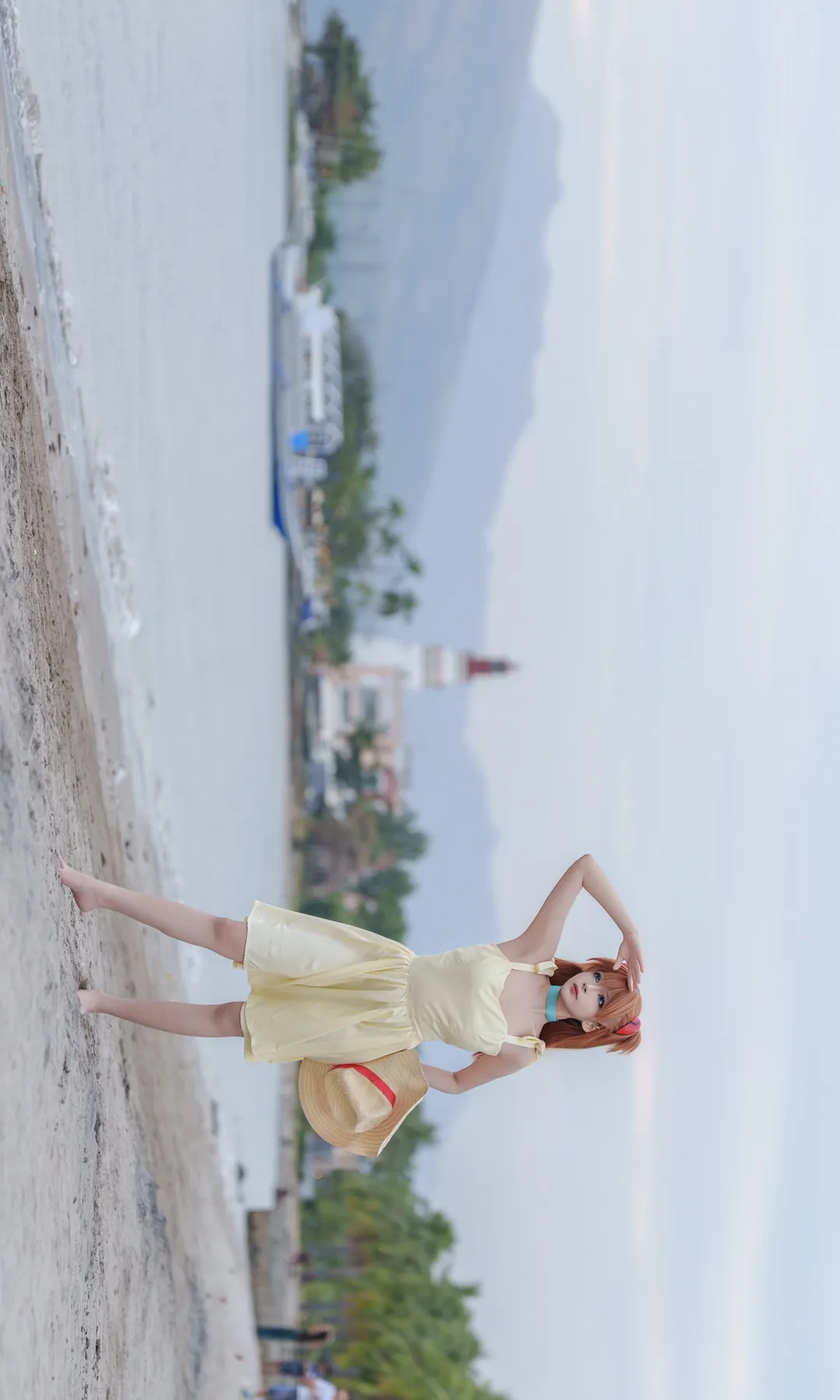 夏日穿搭, EVA, 明日香cos, 动漫cosplay, 海边写真 - 第3张