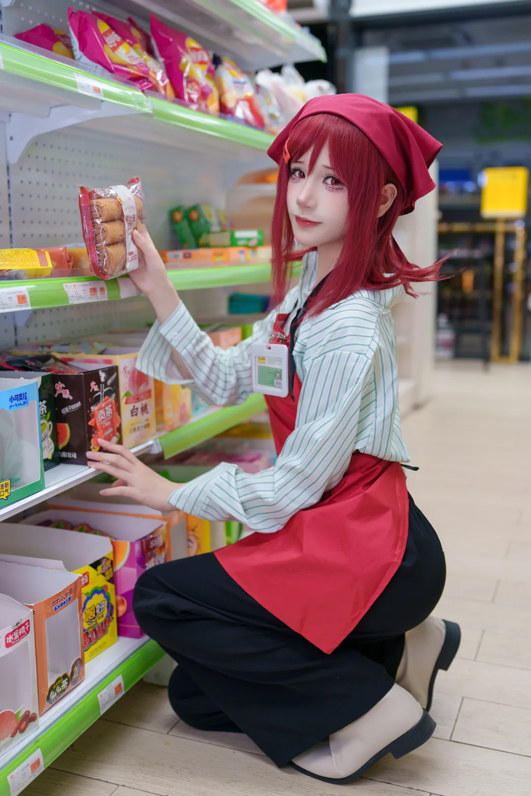cosplay日常, 山田小姐cos, 便利店, 红发, 工作风