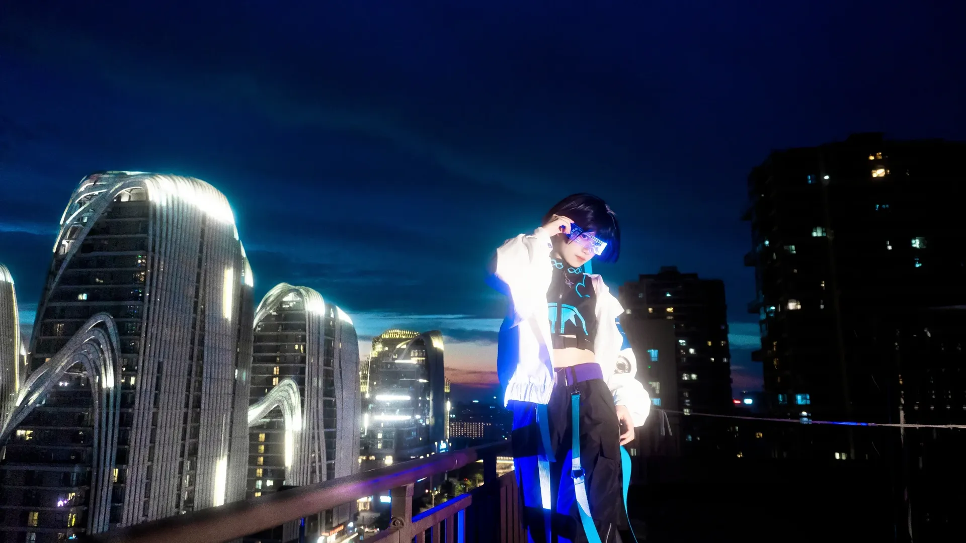 原神, 散兵cos, cosplay摄影, Coser日常, 夜景氛围