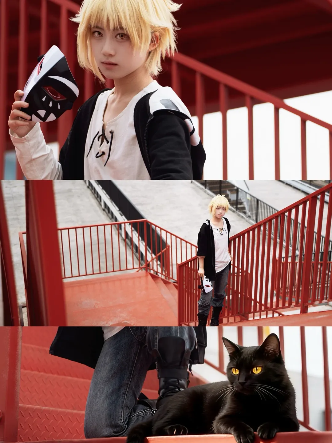 黑猫, cosplay正片, 金发假发, 鹿野修哉cos, 阳炎project - 第1张