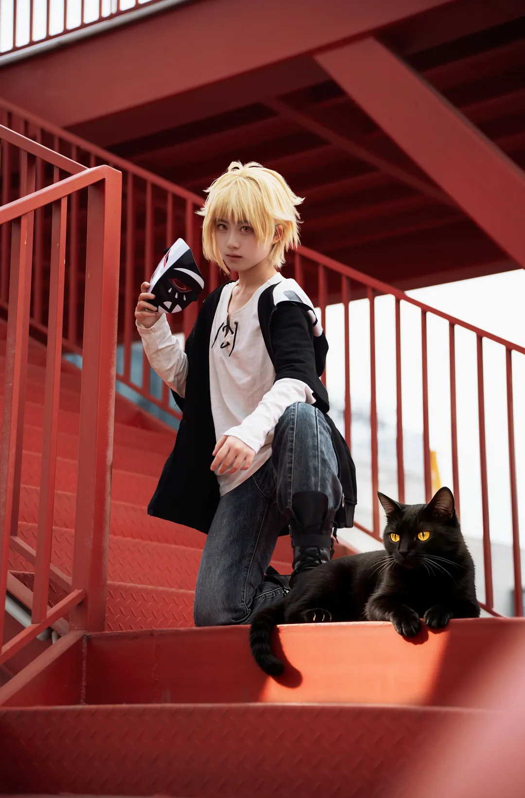 黑猫, cosplay正片, 金发假发, 鹿野修哉cos, 阳炎project