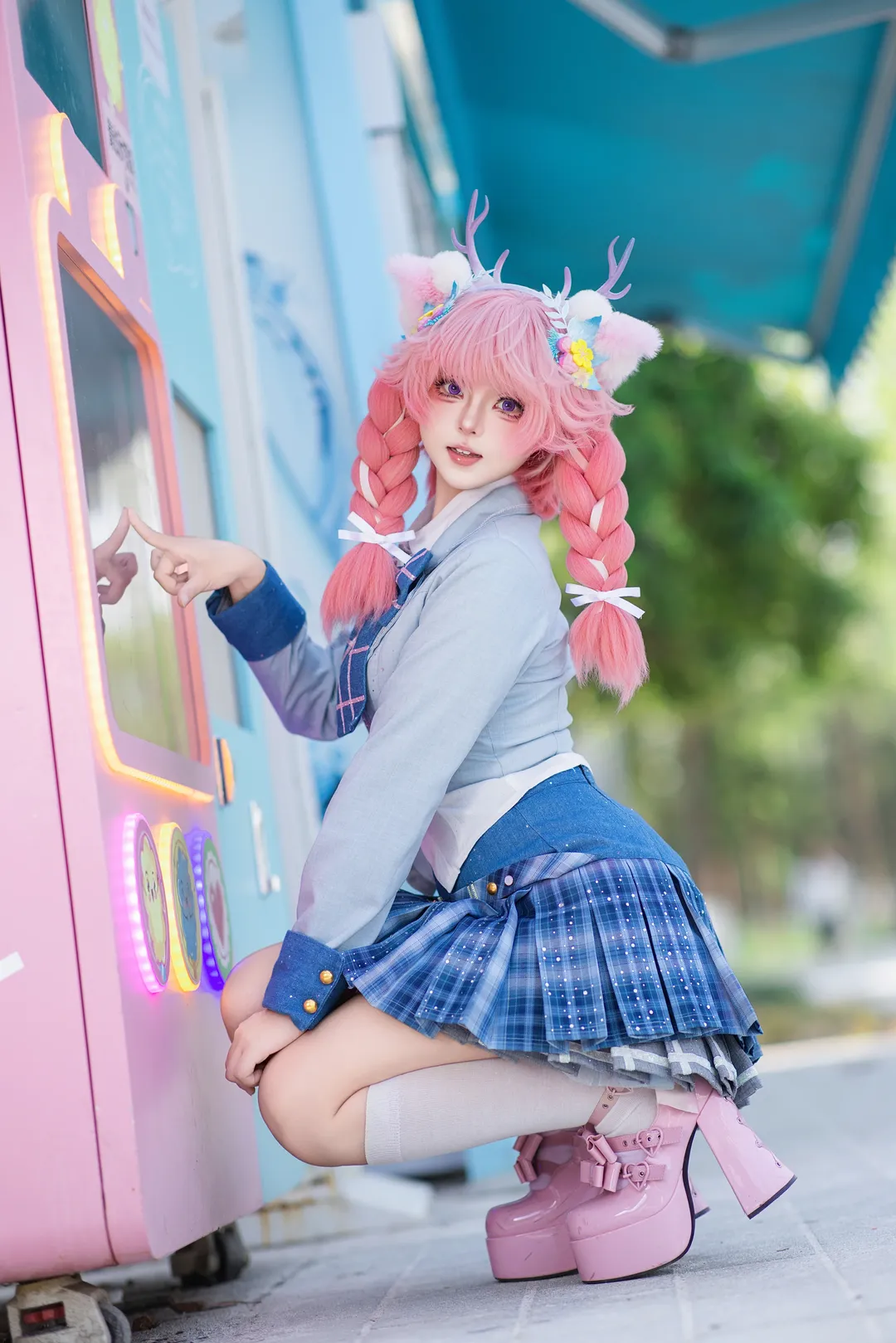 Cosplay, 王者荣耀, 瑶cos, 白丝穿搭, 游乐园写真 - 第1张
