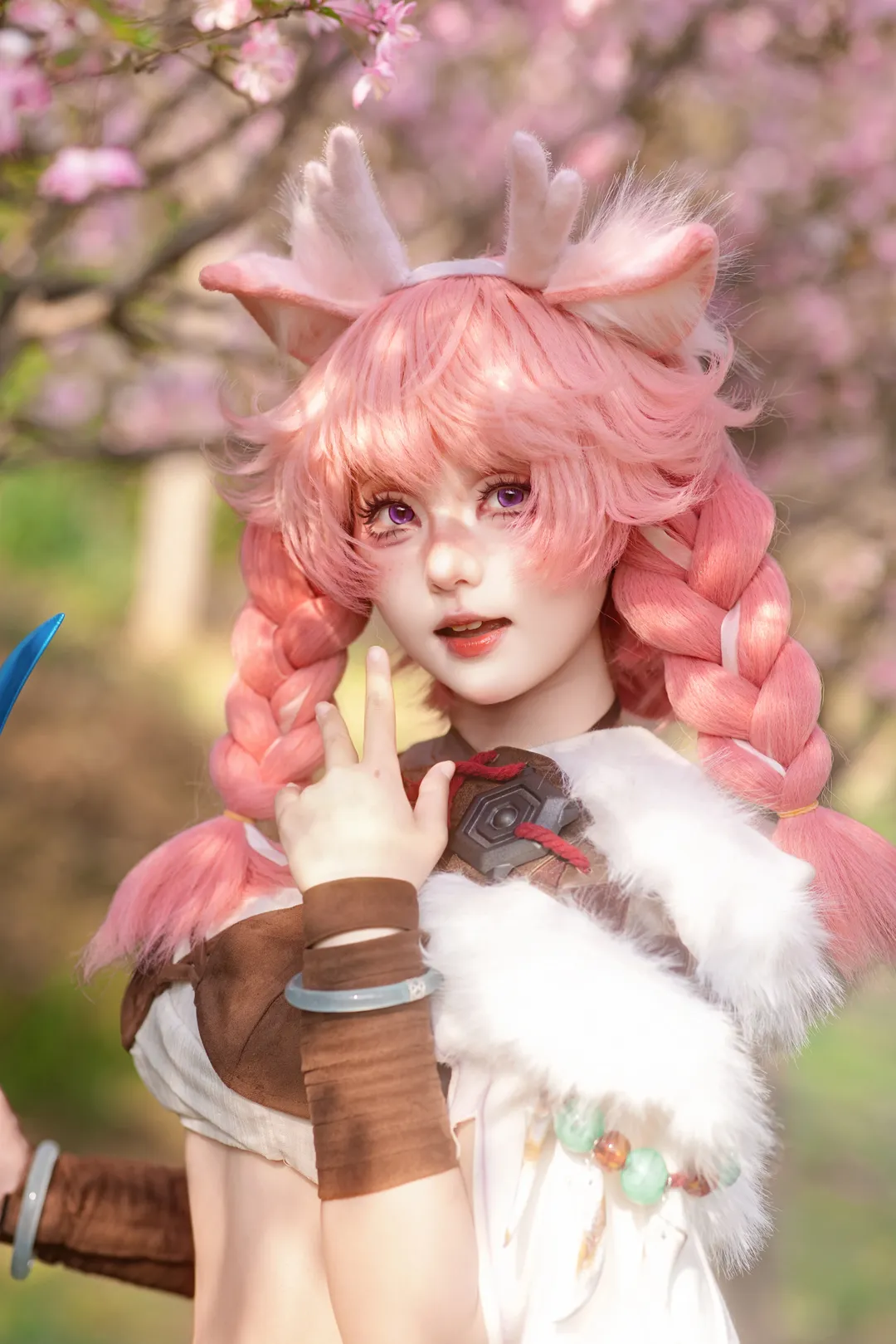 オナー・オブ・キングス, 屋外コスプレ, 瑶 コスプレ, 桜フォトグラフ, 鹿霊少女 - 1枚目