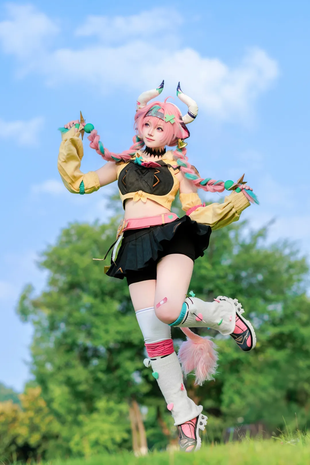 原神, 2次元少女, アウトドア撮影, ヴァレサ コスプレ, 勇敢な牛のコスプレ - 3枚目