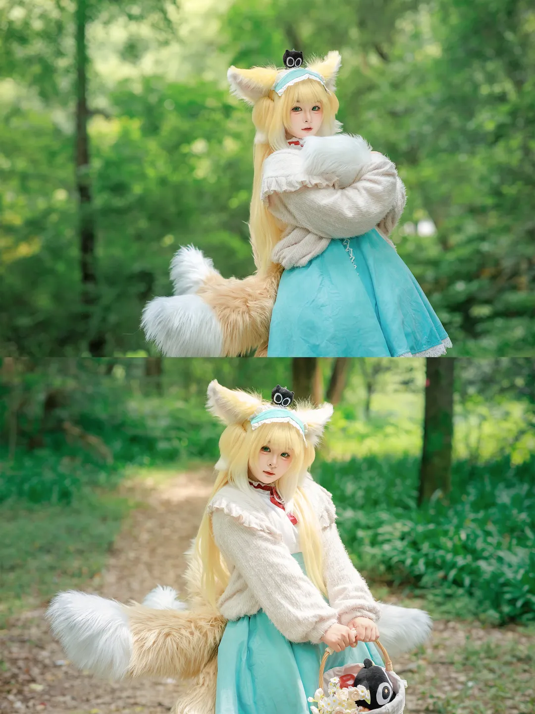 明日方舟, 户外cosplay, 铃兰cos, 兽耳少女, 林间光影 - 第5张