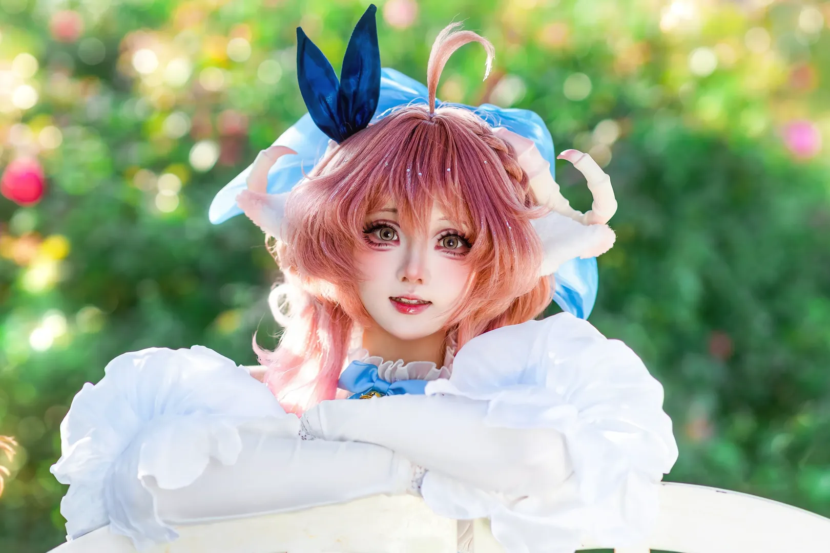二次元摄影, 明日方舟, 艾雅法拉cos, 户外人像, 粉色系少女