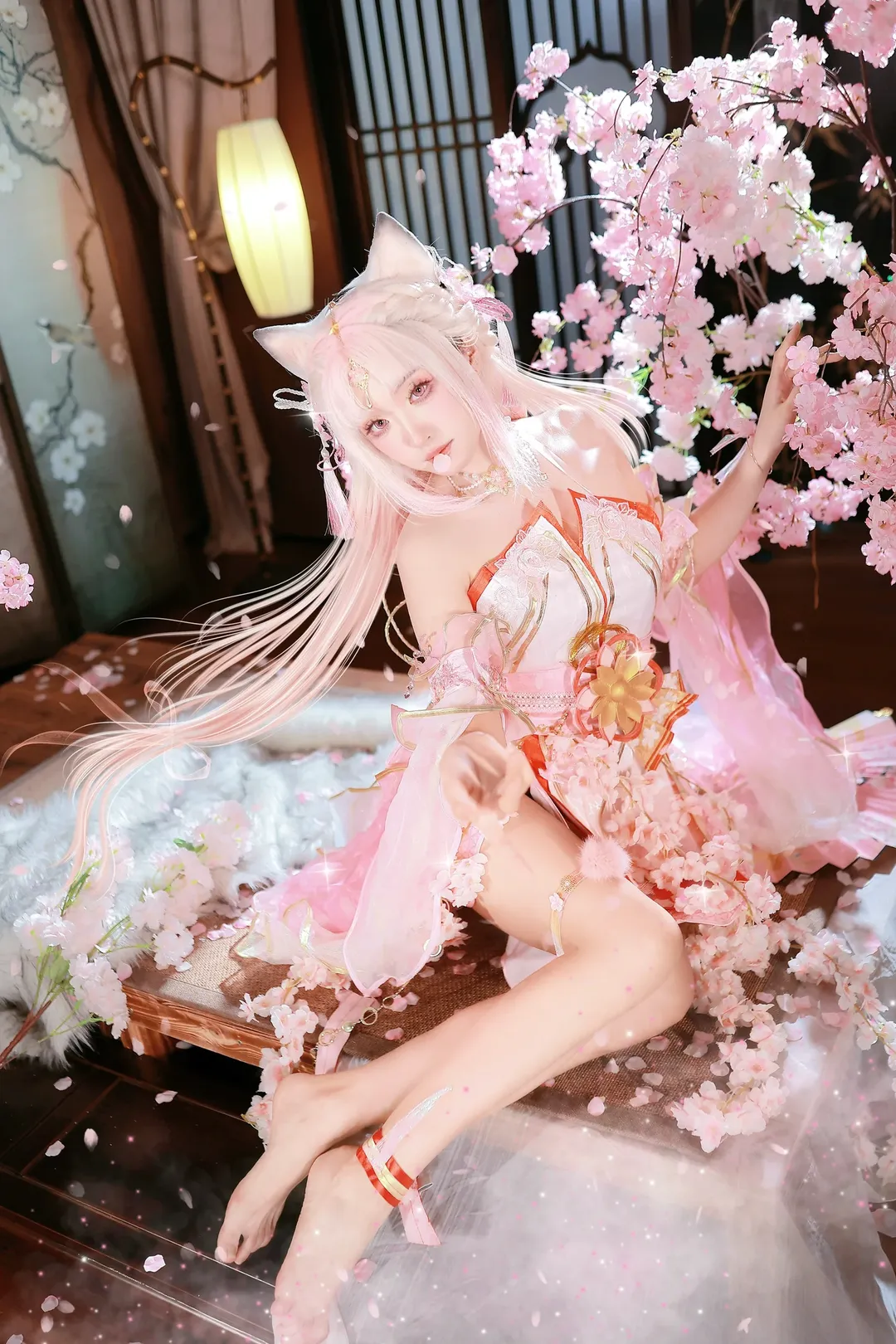 永劫无间, 和风cosplay, 樱云天女, 土御门胡桃cos, 粉色系摄影 - 第1张