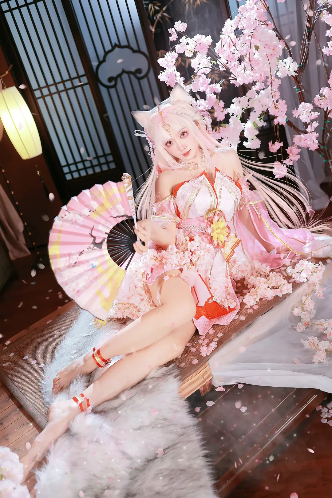 永劫无间, 和风cosplay, 樱云天女, 土御门胡桃cos, 粉色系摄影