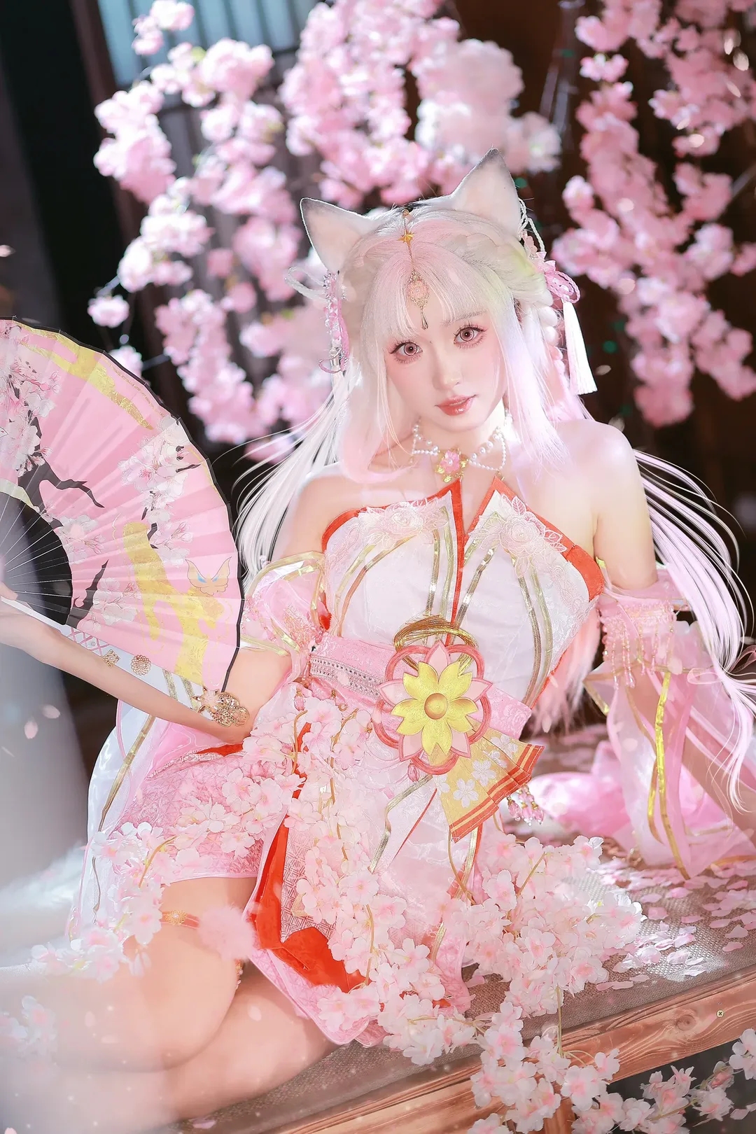 永劫无间, 和风cosplay, 樱云天女, 土御门胡桃cos, 粉色系摄影 - 第4张