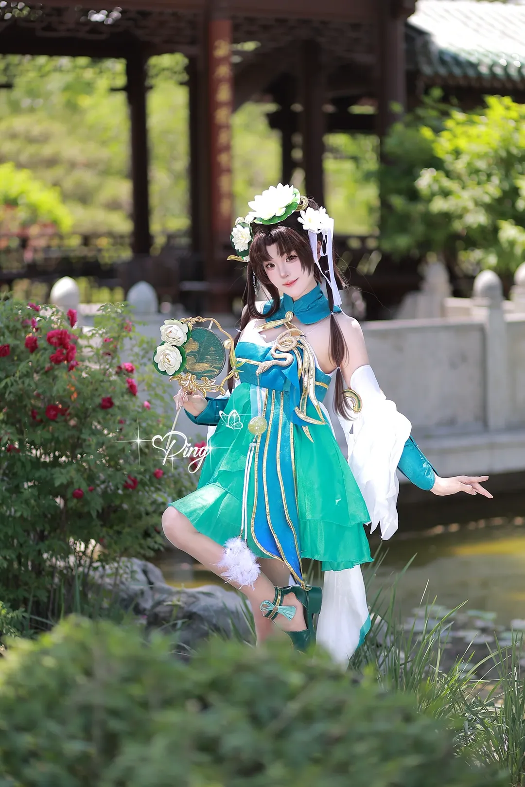 王者荣耀, 古风cosplay, 户外拍摄, 小乔cos, 小乔青蛇cos - 第3张
