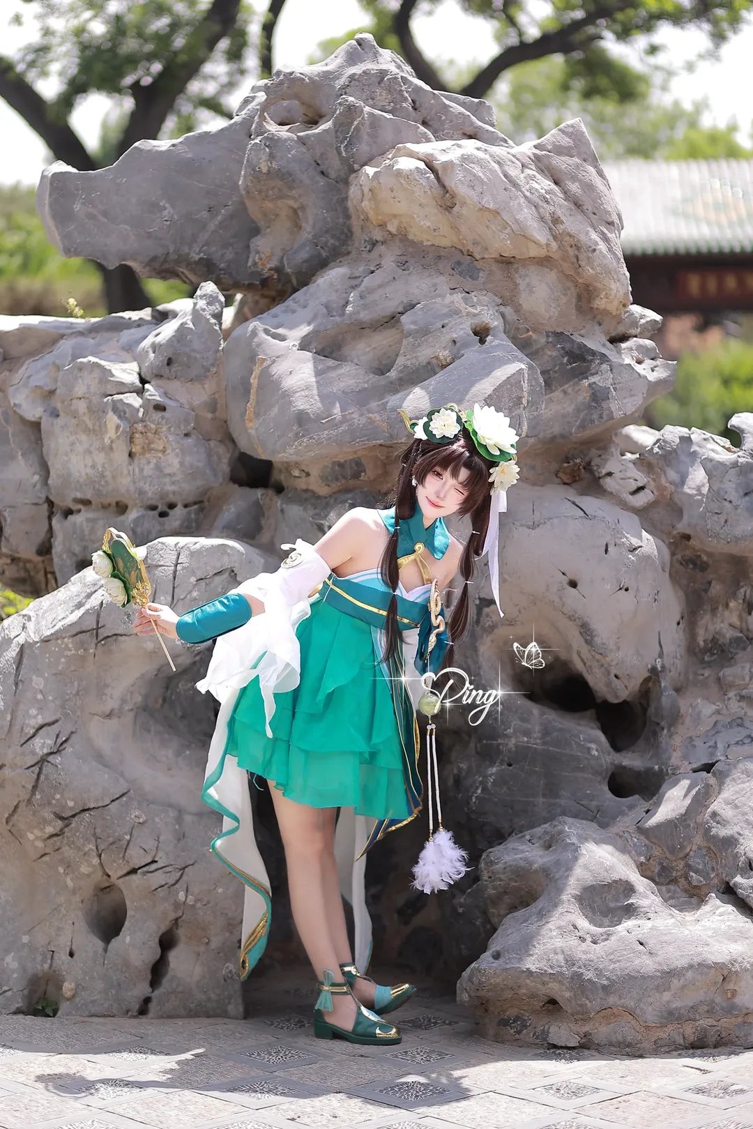 王者荣耀, 古风cosplay, 户外拍摄, 小乔cos, 小乔青蛇cos - 第4张