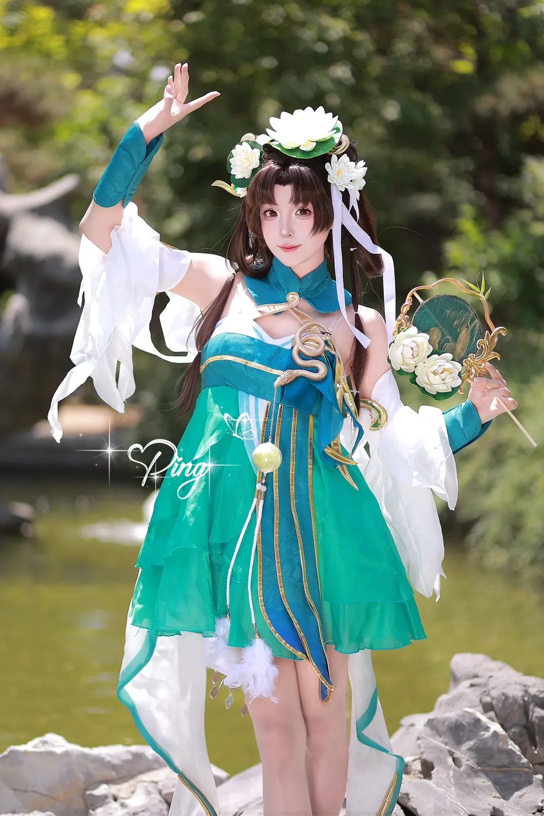 王者荣耀, 古风cosplay, 户外拍摄, 小乔cos, 小乔青蛇cos - 第8张