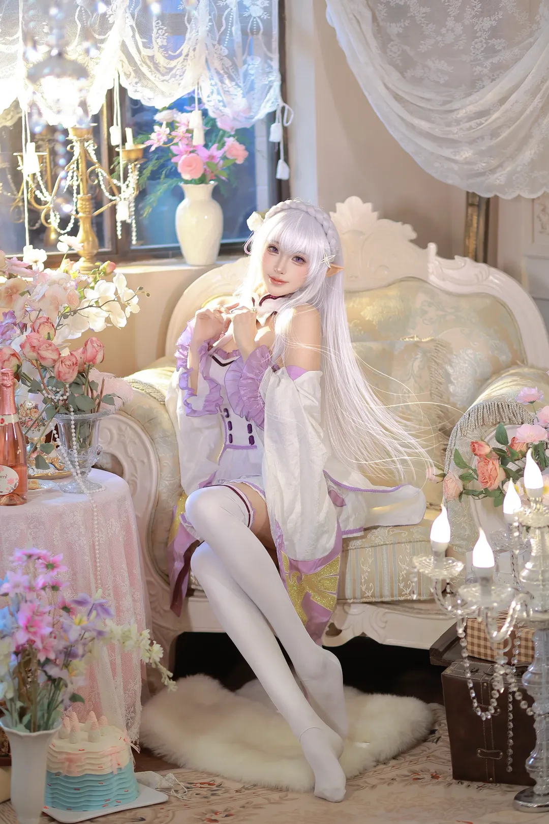 二次元少女, 从零开始的异世界生活, 爱蜜莉雅cos, cosplay摄影, 精灵妆造 - 第1张