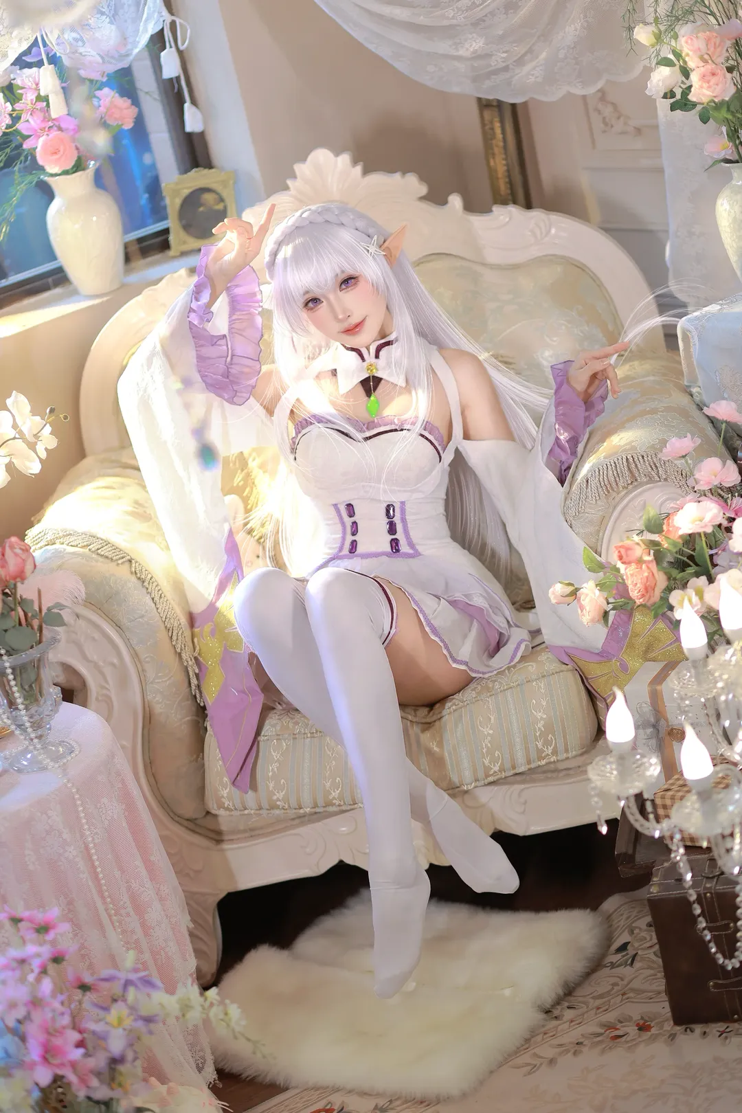 Anime girl, Re:ZERO -Starting Life in Another World-, Emilia cosplay, Cosplay photography, Elf makeup and styling