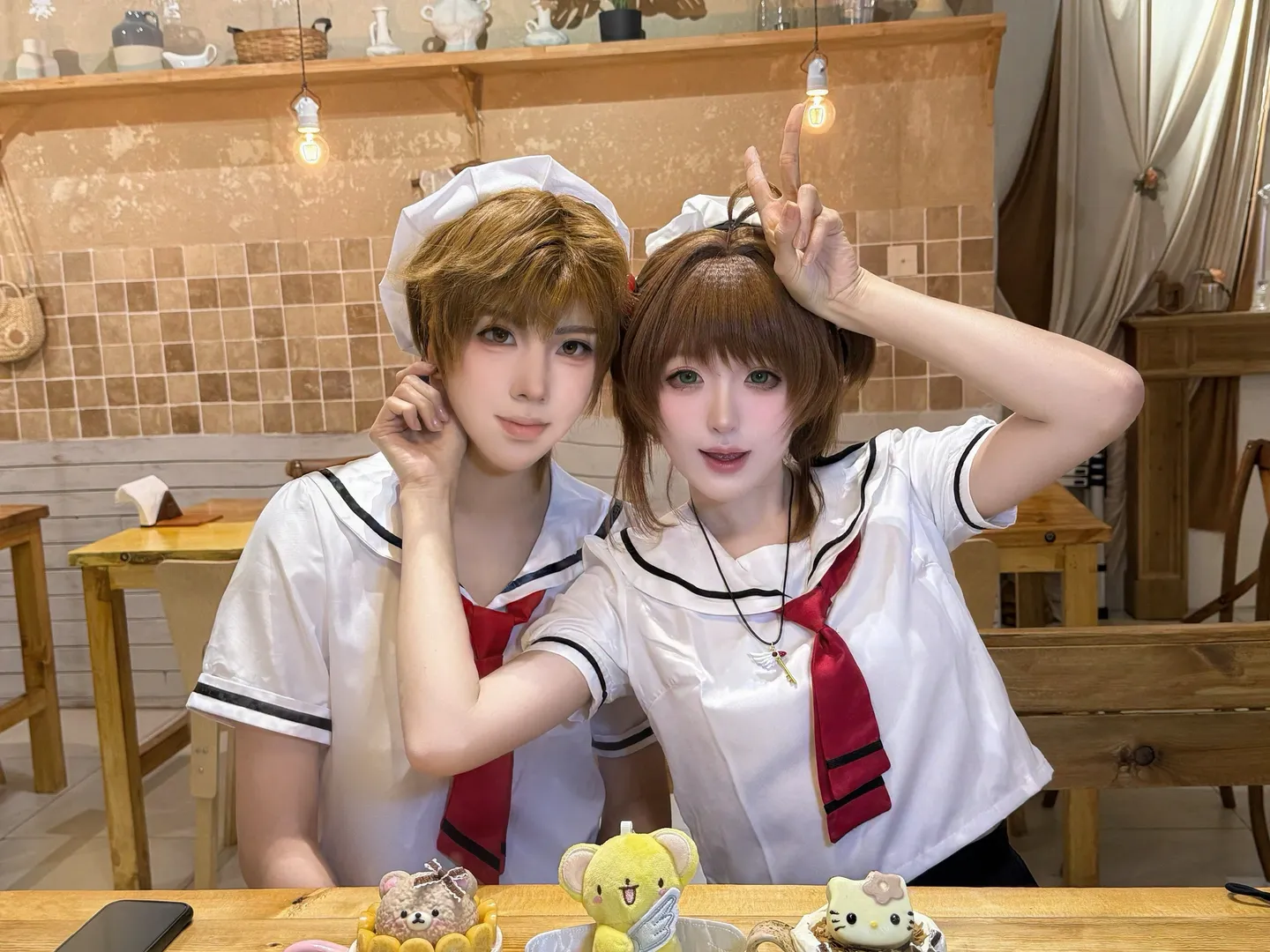 コスプレ, 二人コスプレ, カードキャプターさくら, セーラー服, さく小狼コスプレ