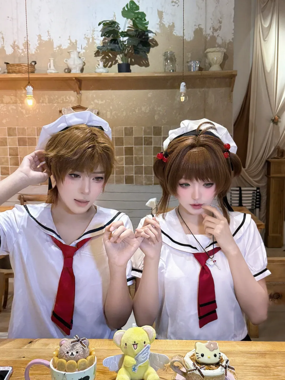 cosplay, 双人cos, 魔卡少女樱, 水手服, 小樱小狼cos - 第4张