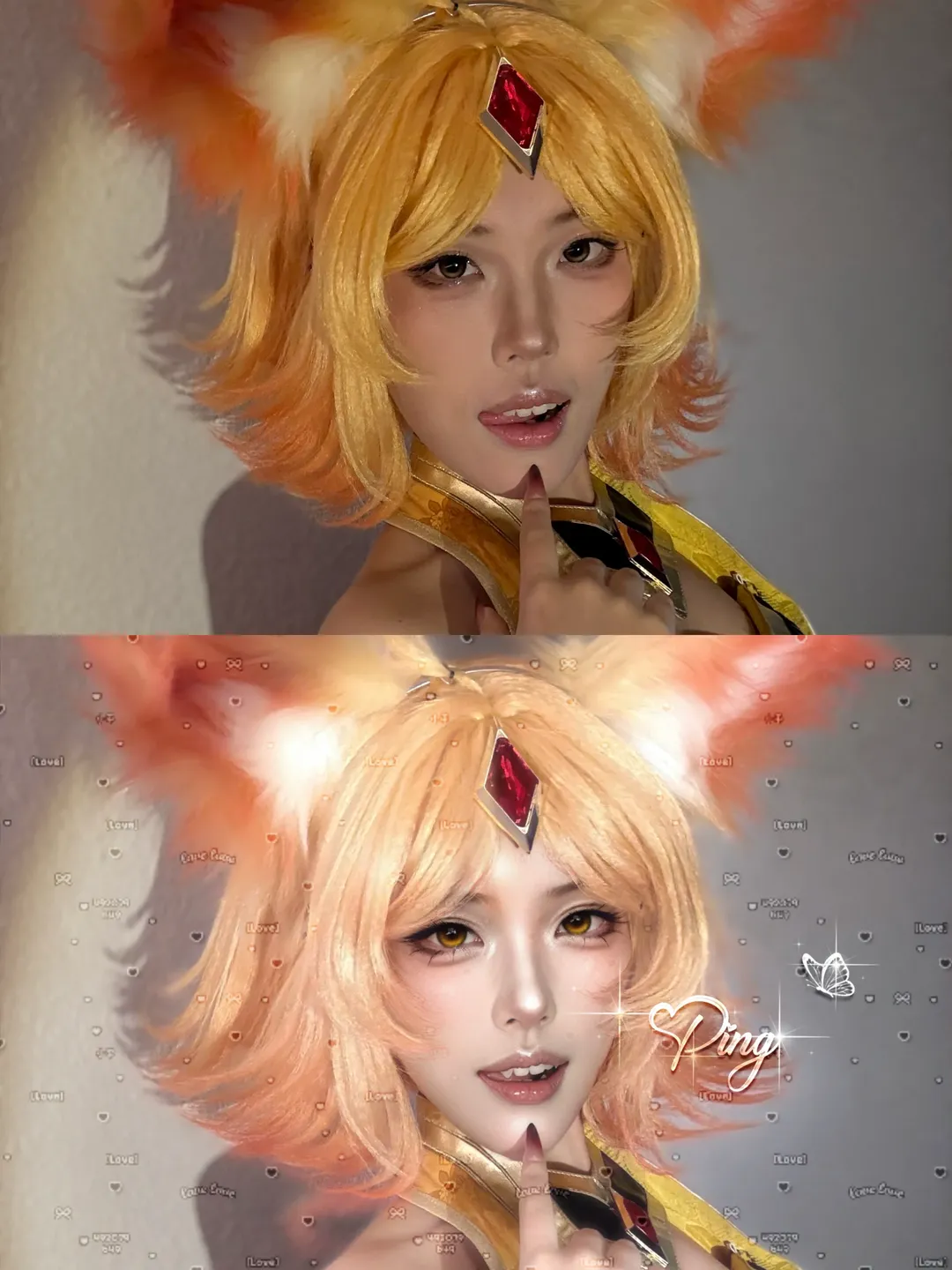 二次元摄影, cosplay后期, 兽耳假发, 自然感厚涂, 橘黄色造型 - 第1张
