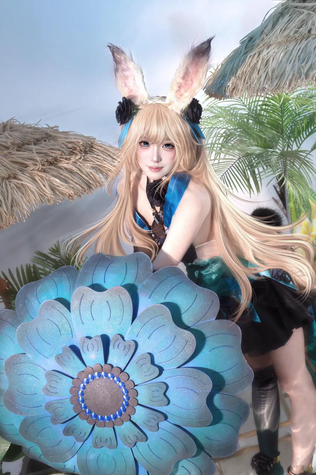 オナー・オブ・キングス, 二次元コスプレ, 公孫離コスプレ, バニーガール, 夏のロケ - 2枚目