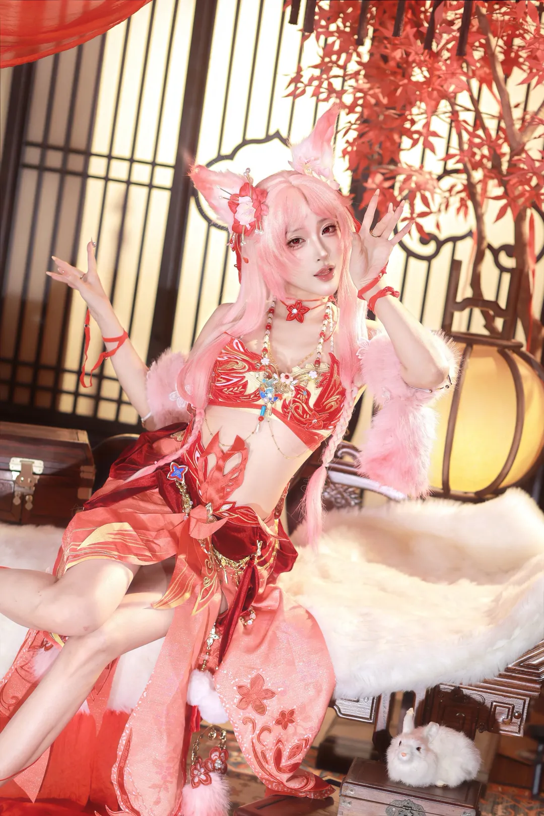 玉玲珑cos, 永劫无间, 国风cosplay, 喜缘红线cos, 毛绒兽耳cos