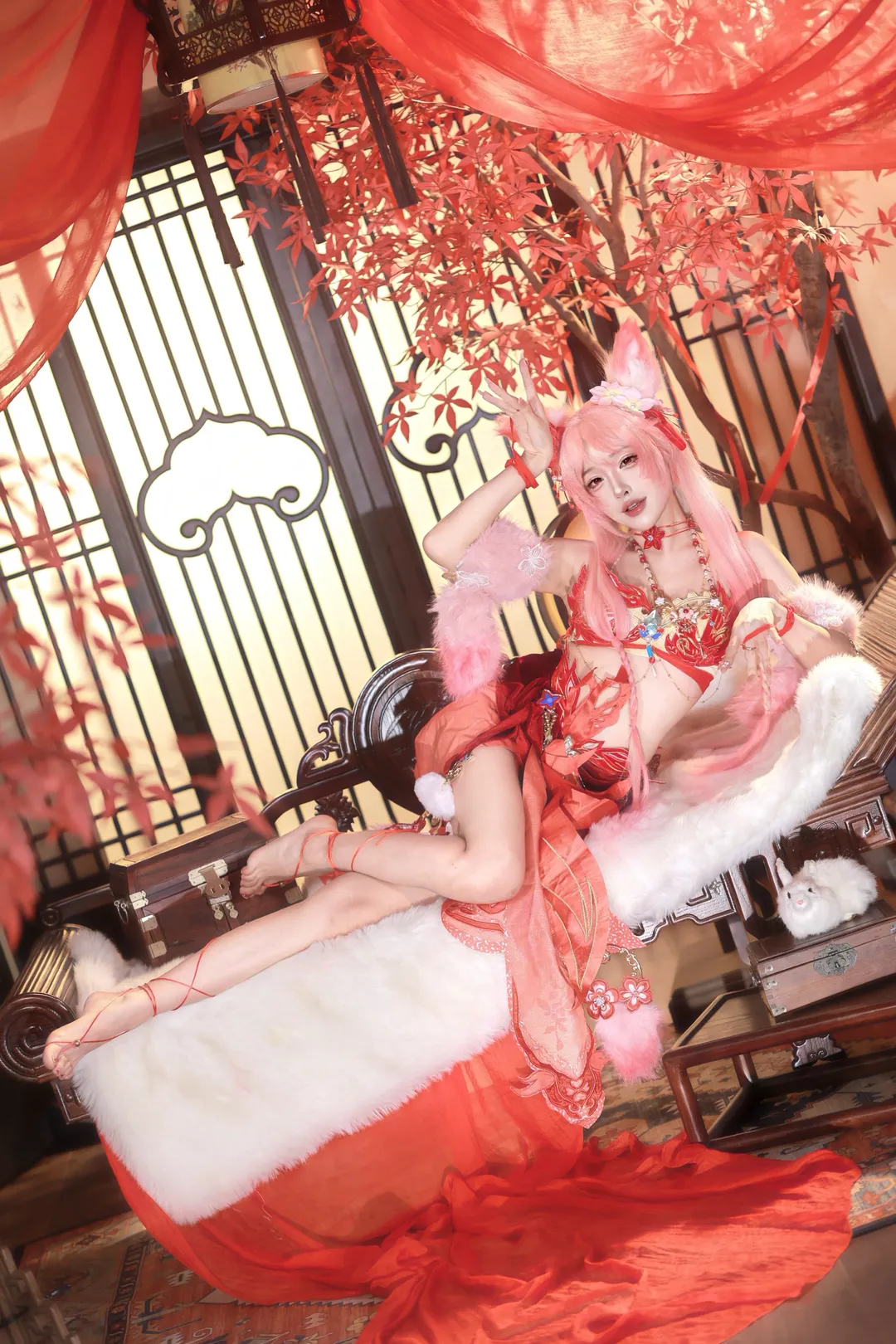 玉玲珑cos, 永劫无间, 国风cosplay, 喜缘红线cos, 毛绒兽耳cos - 第3张