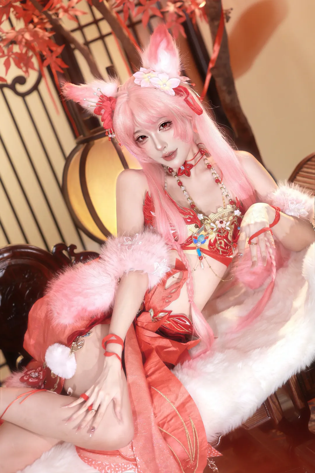 玉玲珑cos, 永劫无间, 国风cosplay, 喜缘红线cos, 毛绒兽耳cos - 第4张