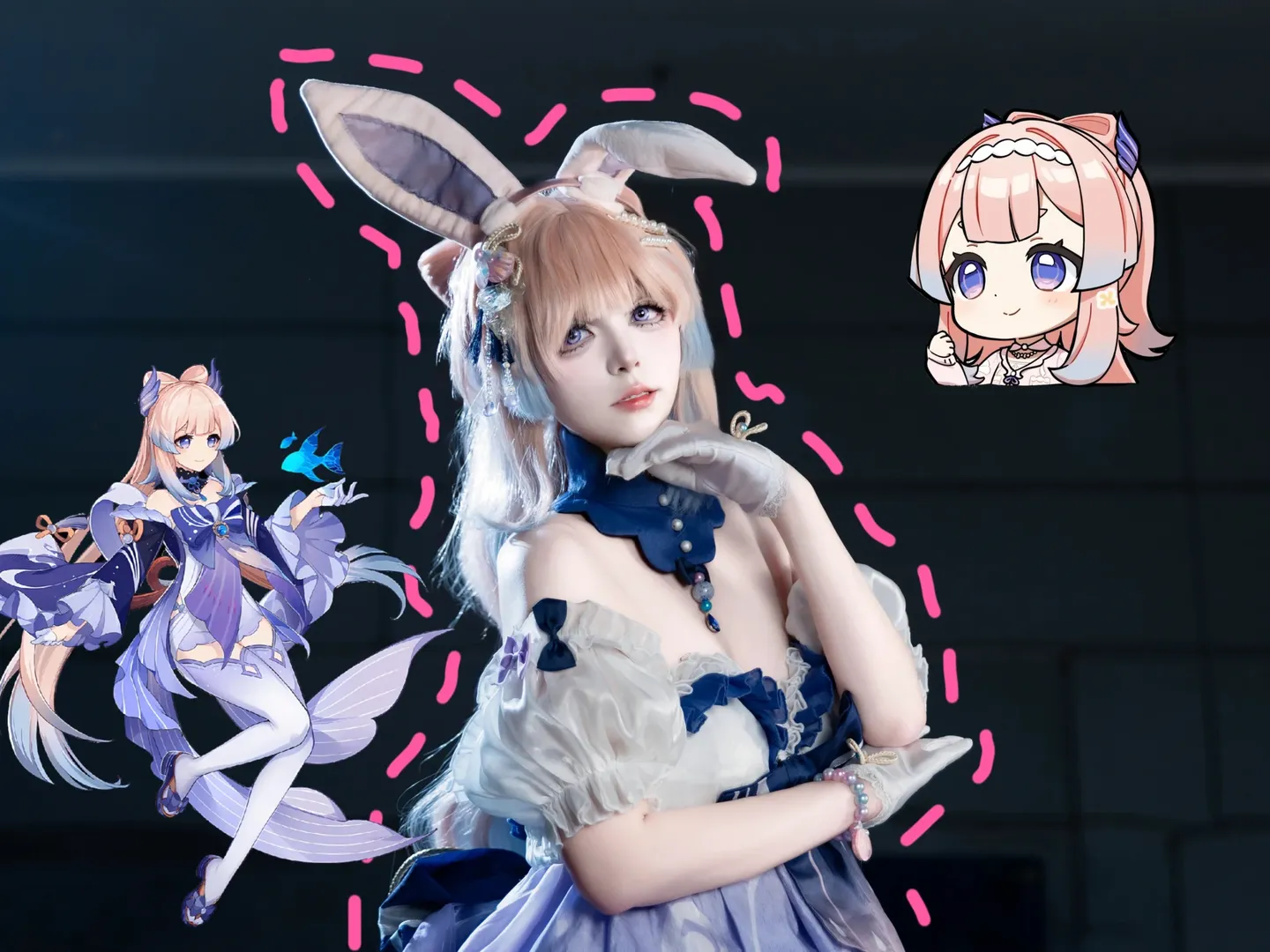Genshin Impact, Sangonomiya Kokomi cosplay, Kokomi bunny suit cosplay, Genshin Impact cosplayer daily life, Sharing Genshin Impact event photos - Image 2