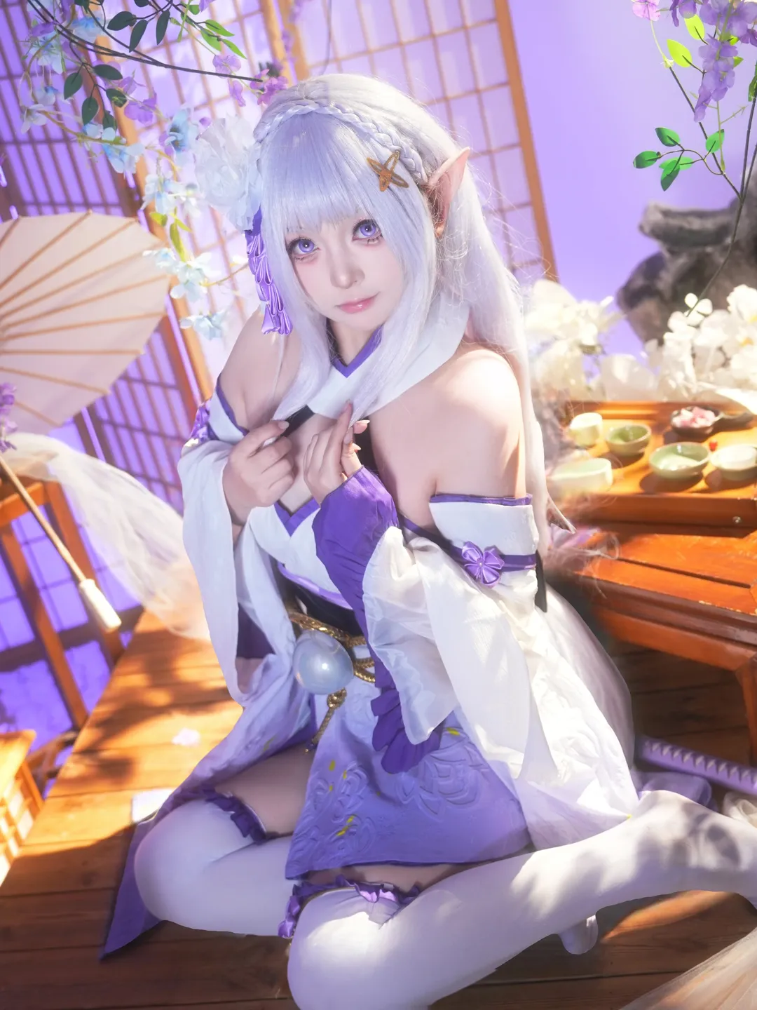 cosplay, Anime-style photography, Re:ZERO -Starting Life in Another World-, Emilia cosplay, Elf girl
