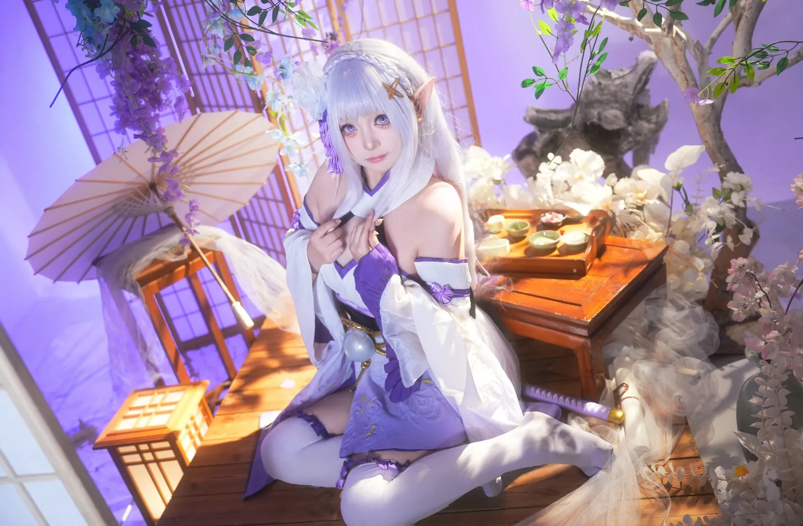 cosplay, 二次元摄影, 从零开始的异世界生活, 爱蜜莉雅cos, 精灵少女 - 第4张
