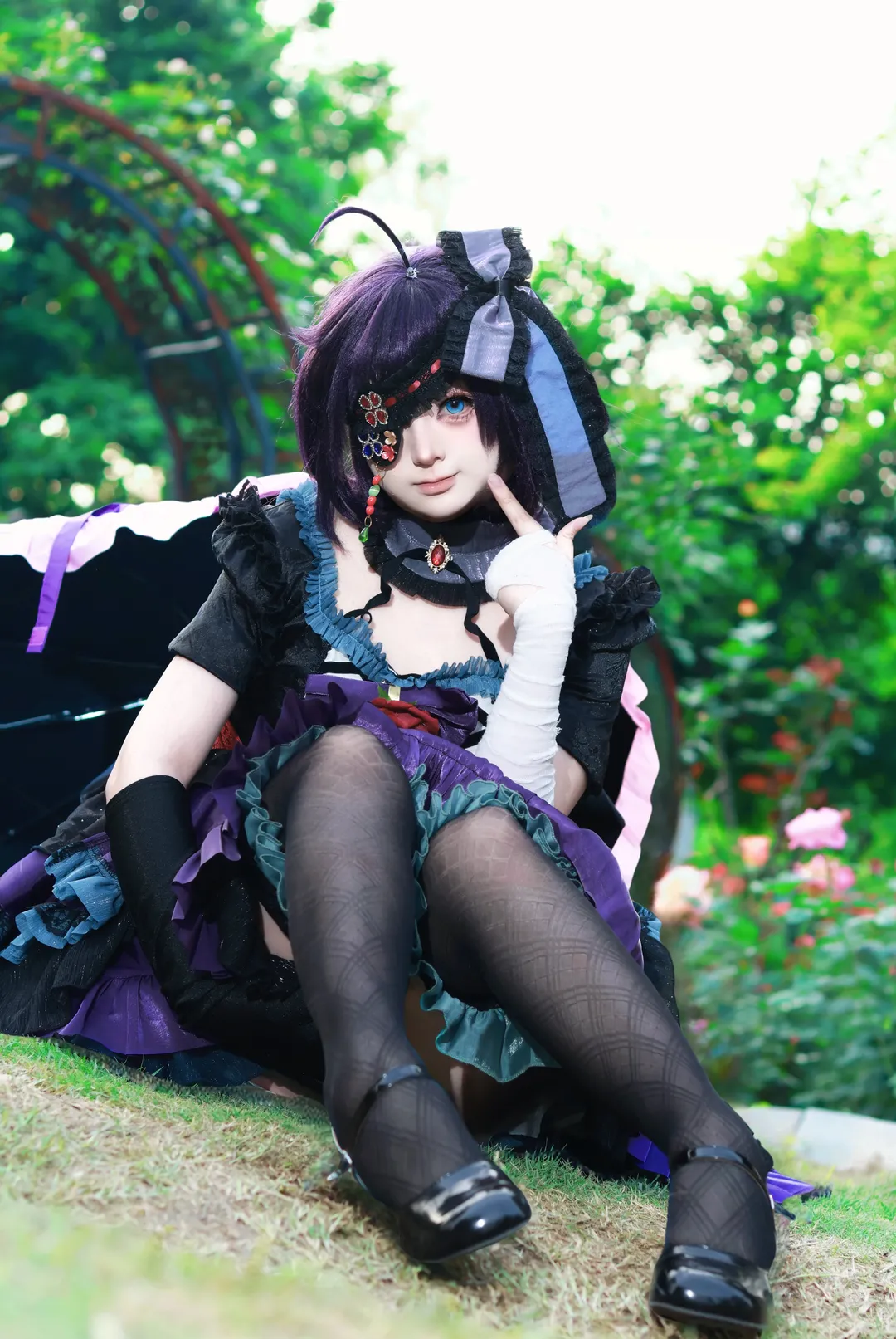 中二病也要谈恋爱, 二次元cosplay, 小鸟游六花cos, 哥特裙装, 眼罩美少女