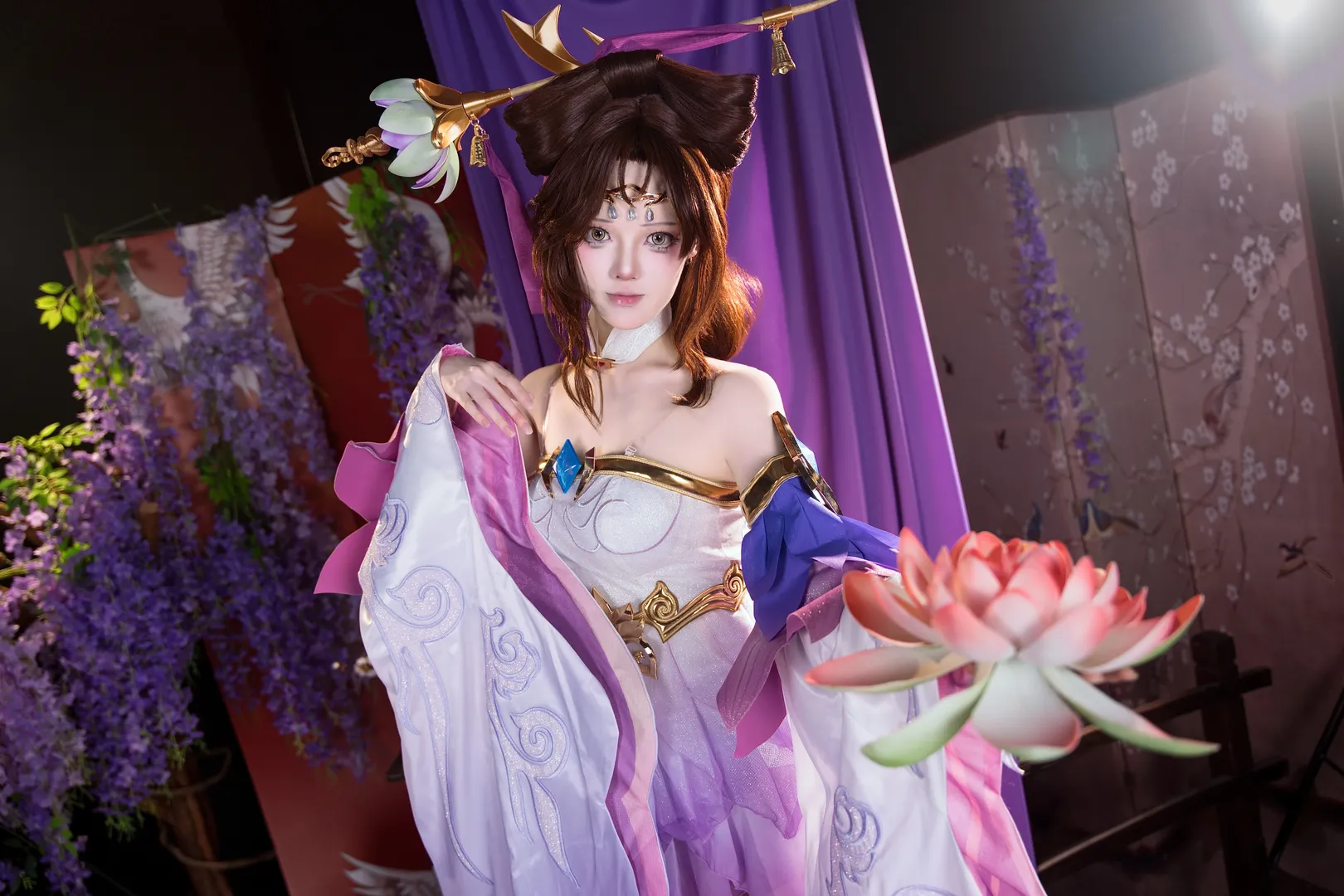 王者荣耀, 貂蝉cos, 国风汉元素, 仙侠cosplay, 莲花道具