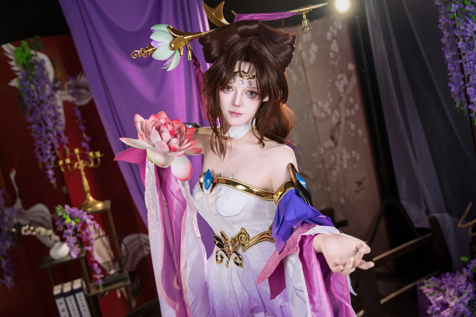 王者荣耀, 貂蝉cos, 国风汉元素, 仙侠cosplay, 莲花道具 - 第4张