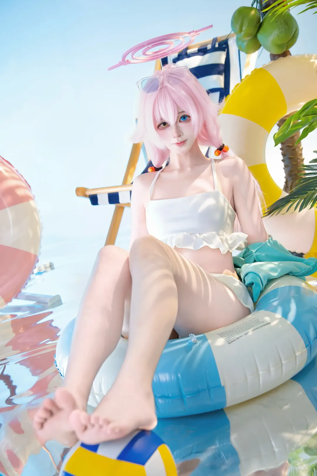 cosplay, 蔚蓝档案, 小鸟游星野cos, 水星野泳装, 夏日泳装写真