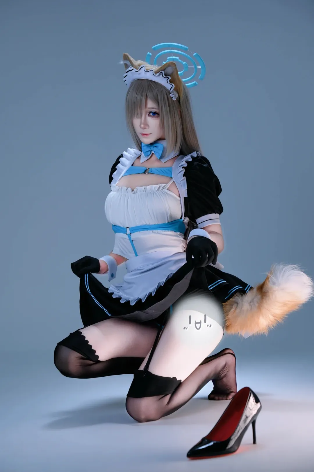 Blue Archive, Ichinose Asuna cosplay, Casual cosplay, Kemonomimi girl, Maid outfit cosplay