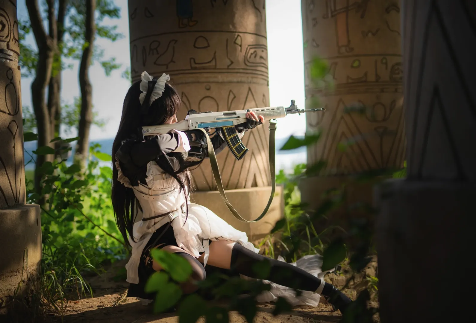 人像摄影, 战斗女仆cos, 武汉cosplay, 户外光影, 废墟风摄影 - 第2张