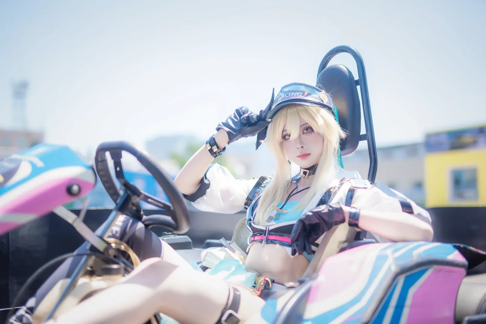 原神, 荧cos, 赛车服, cosplay正片, 卡丁车赛道 - 第2张