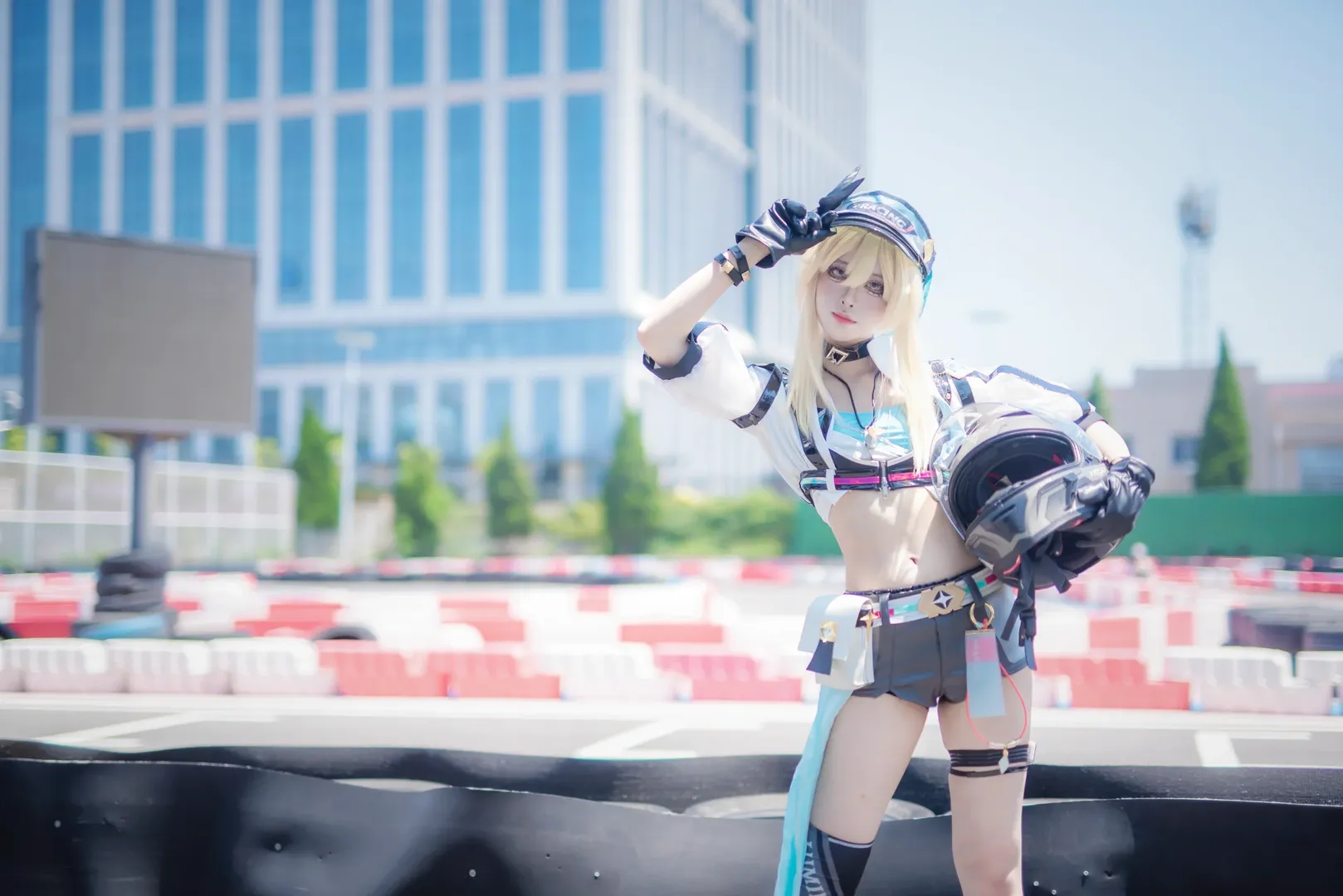 原神, 荧cos, 赛车服, cosplay正片, 卡丁车赛道 - 第4张