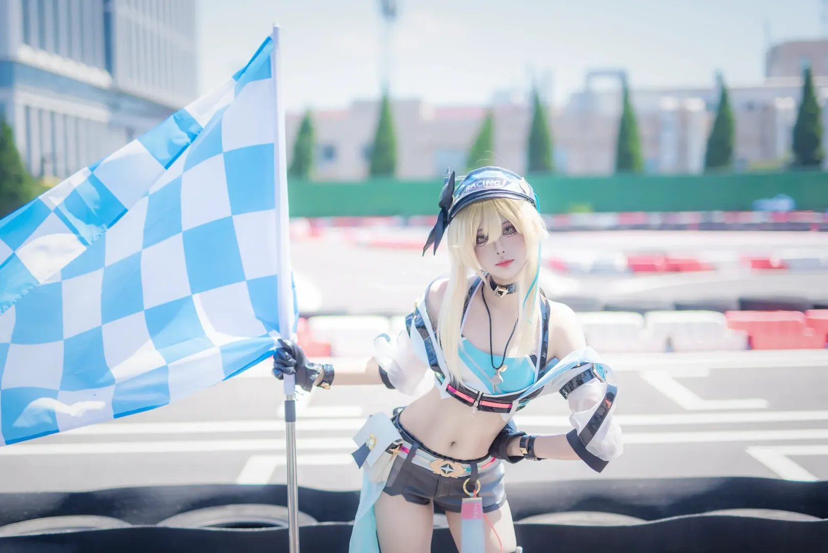 原神, 荧cos, 赛车服, cosplay正片, 卡丁车赛道 - 第5张
