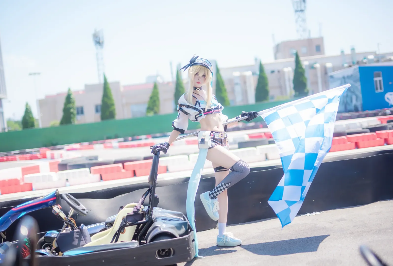原神, 荧cos, 赛车服, cosplay正片, 卡丁车赛道 - 第7张