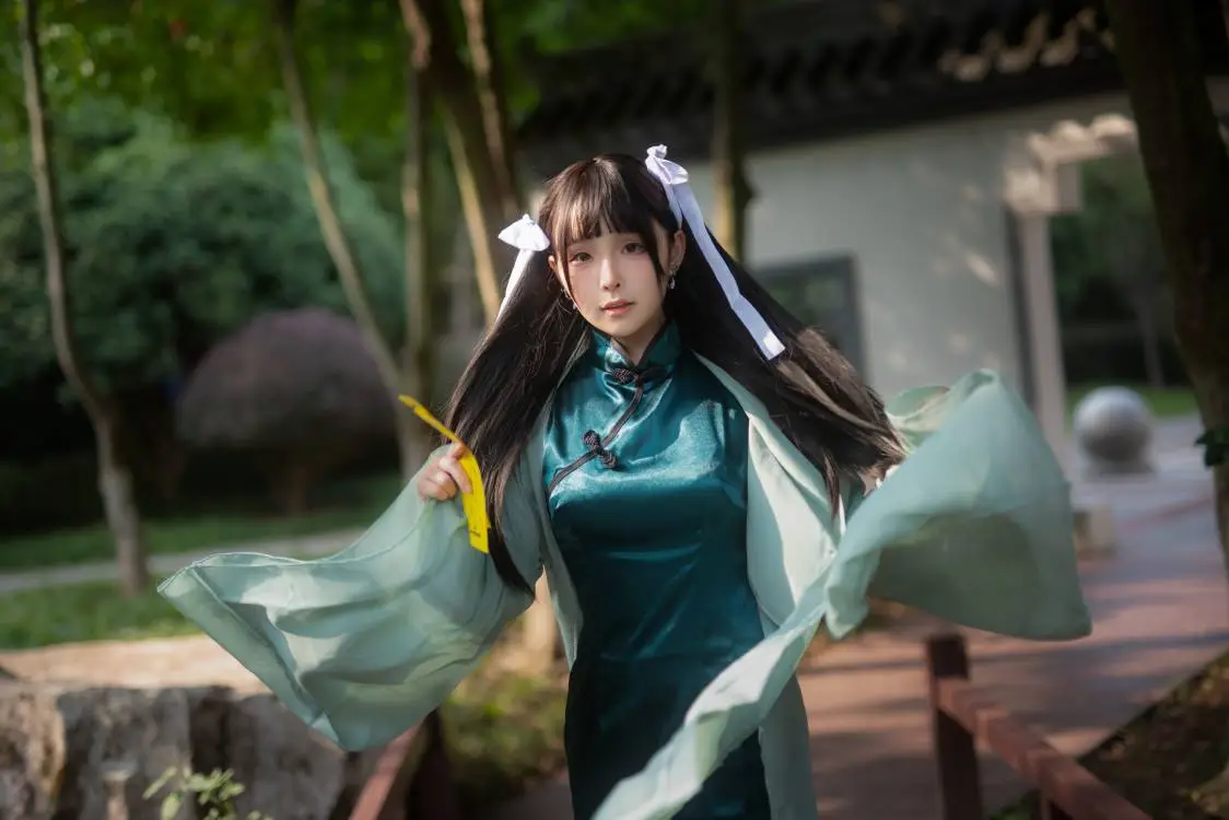 古風コスプレ, コスプレシェア, ツインテール, 漢元素コーデ, 庭園ポートレート - 4枚目