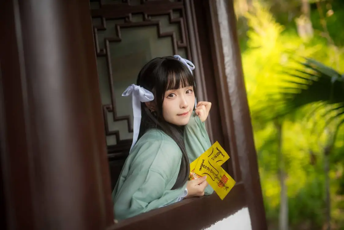 古風コスプレ, コスプレシェア, ツインテール, 漢元素コーデ, 庭園ポートレート - 7枚目