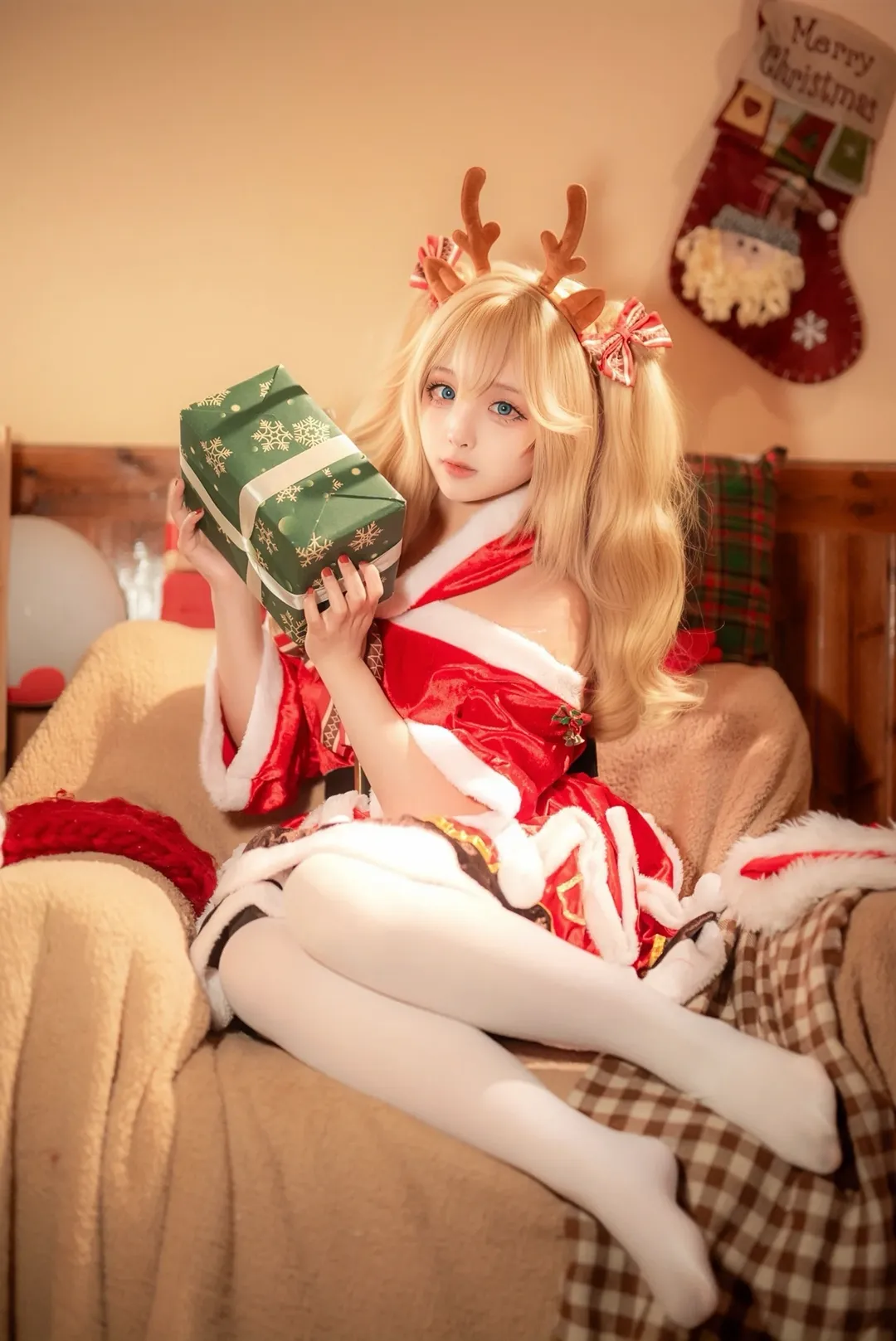 原神, 芭芭拉cos, cosplay穿搭, 圣诞节cosplay, 圣诞正片 - 第2张