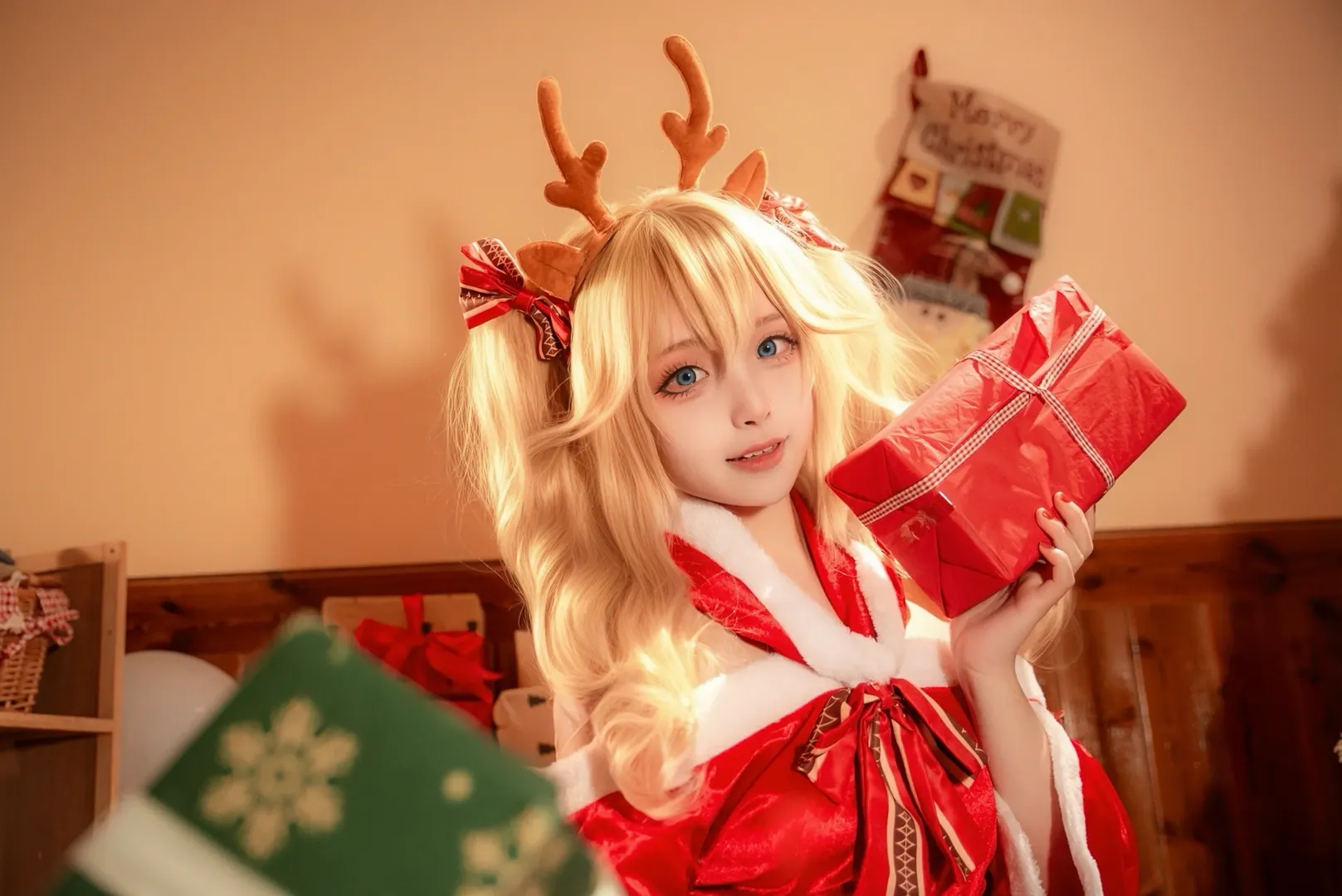 原神, 芭芭拉cos, cosplay穿搭, 圣诞节cosplay, 圣诞正片 - 第3张