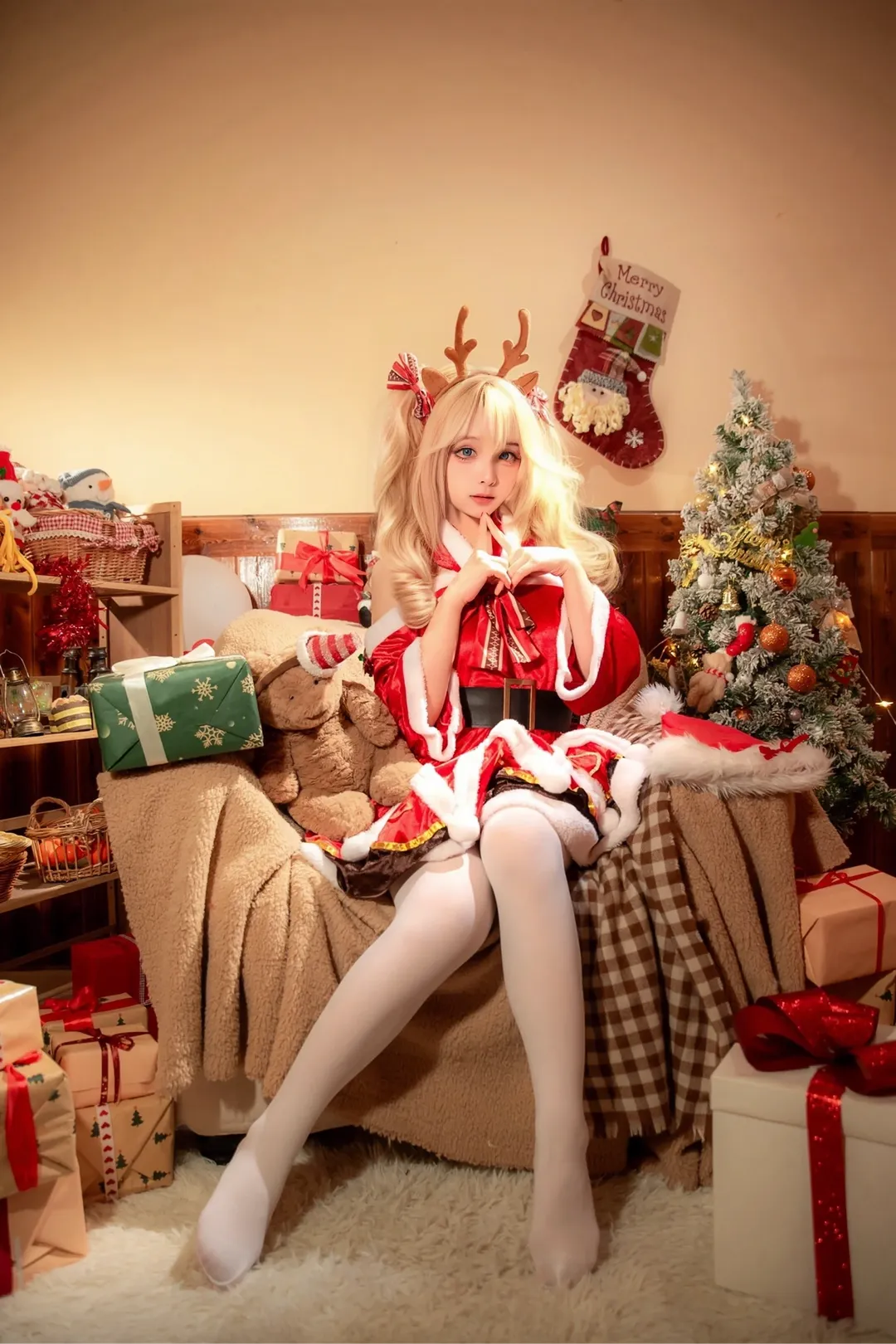 原神, 芭芭拉cos, cosplay穿搭, 圣诞节cosplay, 圣诞正片