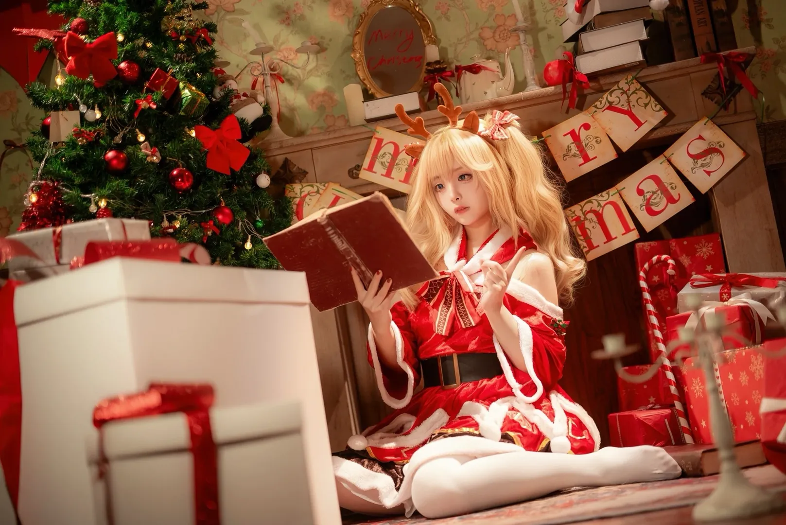 原神, 芭芭拉cos, cosplay穿搭, 圣诞节cosplay, 圣诞正片 - 第5张